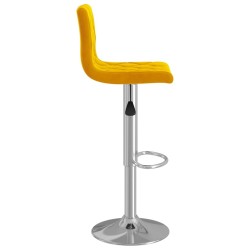 Tabourets de bar lot de 2 jaune moutarde velours 