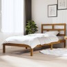 Cadre de lit sans matelas marron miel bois massif 100x200 cm 