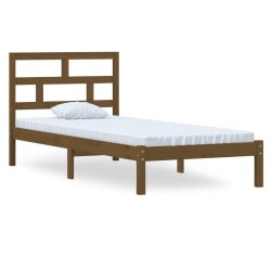 Cadre de lit sans matelas marron miel bois massif 100x200 cm 