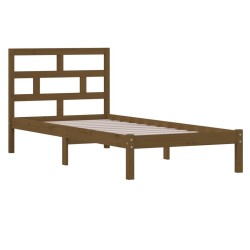 Cadre de lit sans matelas marron miel bois massif 100x200 cm 
