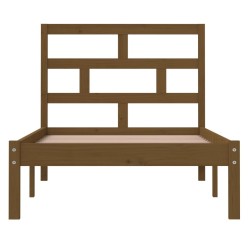 Cadre de lit sans matelas marron miel bois massif 100x200 cm 