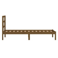 Cadre de lit sans matelas marron miel bois massif 100x200 cm 