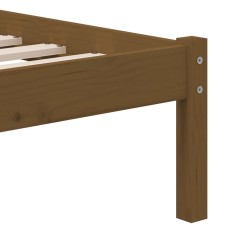 Cadre de lit sans matelas marron miel bois massif 100x200 cm 