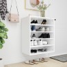 Armoire à chaussures Blanc brillant 60x35x70 cm Aggloméré 