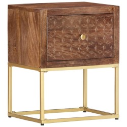 Table de chevet 40 x 30 x 50 cm Bois de manguier massif 