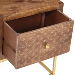 Table de chevet 40 x 30 x 50 cm Bois de manguier massif 