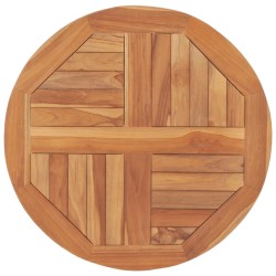Dessus de table Bois de teck solide Rond 2,5 cm 60 cm 