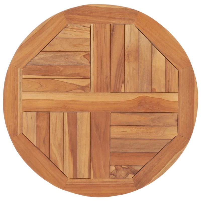 Dessus de table Bois de teck solide Rond 2,5 cm 60 cm 