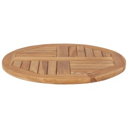 Dessus de table Bois de teck solide Rond 2,5 cm 60 cm 