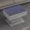 Table basse avec LED sonoma gris 70x50x45 cm bois d'ingénierie 