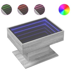 Table basse avec LED sonoma gris 70x50x45 cm bois d'ingénierie 