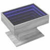 Table basse avec LED sonoma gris 70x50x45 cm bois d'ingénierie 