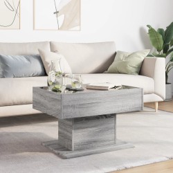 Table basse avec LED sonoma gris 70x50x45 cm bois d'ingénierie 