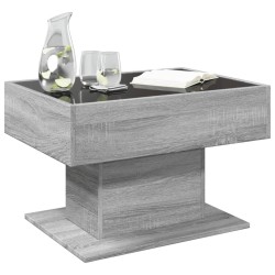 Table basse avec LED sonoma gris 70x50x45 cm bois d'ingénierie 