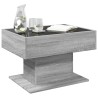 Table basse avec LED sonoma gris 70x50x45 cm bois d'ingénierie 