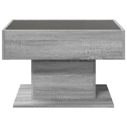Table basse avec LED sonoma gris 70x50x45 cm bois d'ingénierie 