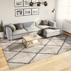 Tapis shaggy à poils longs moderne beige anthracite 240x340 cm 