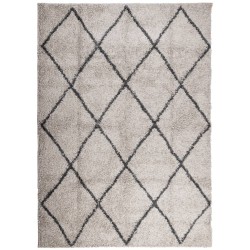 Tapis shaggy à poils longs moderne beige anthracite 240x340 cm 