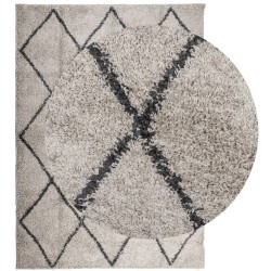 Tapis shaggy à poils longs moderne beige anthracite 240x340 cm 