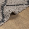Tapis shaggy à poils longs moderne beige anthracite 240x340 cm 