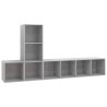 Ensemble de meuble TV 3 pcs Gris béton Bois d'ingénierie 
