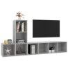 Ensemble de meuble TV 3 pcs Gris béton Bois d'ingénierie 