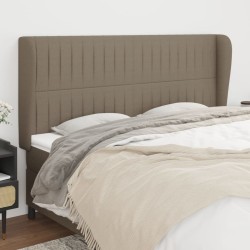 Tête de lit avec oreilles Taupe 183x23x118/128 cm Tissu 