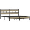 Cadre de lit en métal sans matelas chêne sonoma 193x203 cm 
