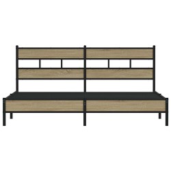 Cadre de lit en métal sans matelas chêne sonoma 193x203 cm 