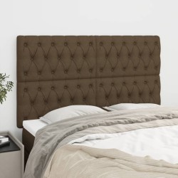 Têtes de lit 4 pcs Marron Foncé 80x7x78/88 cm Tissu 