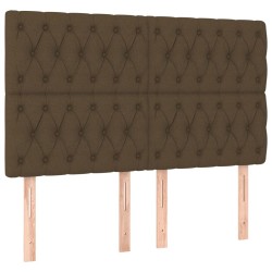 Têtes de lit 4 pcs Marron Foncé 80x7x78/88 cm Tissu 