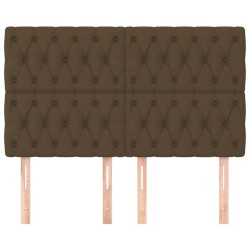 Têtes de lit 4 pcs Marron Foncé 80x7x78/88 cm Tissu 