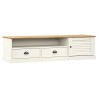 Meuble TV VIGO blanc 156x40x40 cm bois massif de pin 