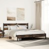 Cadre de lit en métal sans matelas chêne fumé 193x203 cm 