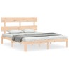Cadre de lit sans matelas bois de pin massif 