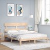 Cadre de lit sans matelas bois de pin massif 