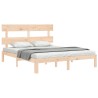 Cadre de lit sans matelas bois de pin massif 
