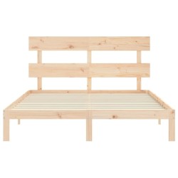 Cadre de lit sans matelas bois de pin massif 