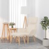 Chaise de relaxation avec tabouret Blanc crème Velours 