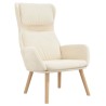 Chaise de relaxation avec tabouret Blanc crème Velours 