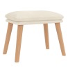 Chaise de relaxation avec tabouret Blanc crème Velours 