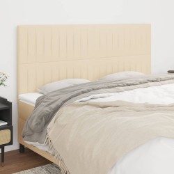 Têtes de lit 4 pcs Crème 90x5x78/88 cm Tissu 