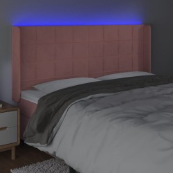 Tête de lit à LED Rose 163x16x118/128 cm Velours 
