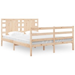 Cadre de lit sans matelas 135x190 cm bois de pin massif 