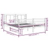 Cadre de lit sans matelas 135x190 cm bois de pin massif 