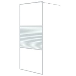 Paroi de douche Blanc 90x195 cm Verre ESG transparent 