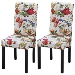Chaises à manger lot de 2 multicolore tissu 
