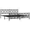 Cadre de lit métal sans matelas avec pied de lit noir 193x203cm 