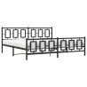 Cadre de lit métal sans matelas avec pied de lit noir 193x203cm 