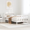 Cadre de lit sans matelas blanc 90x190 cm bois de pin massif 